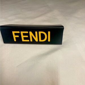 Fendi Black Eyeglass Hard Case with Yellow Logo